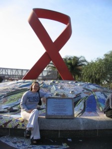 Carrie at the Durban AIDS Memorial